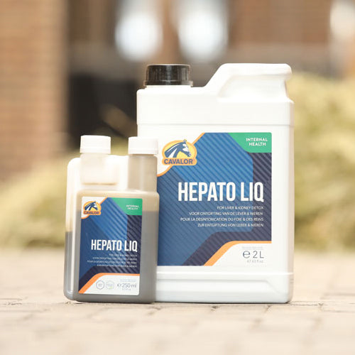 Cavalor Hepato Liq – допълваща диетична храна за коне за поддържане на чернодробната функция в случай на хронична чернодробна недостатъчност.