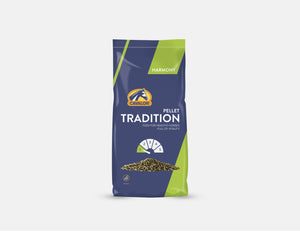 Cavalor Tradition Pellet -пълноценен фураж съдържащ всички необходими елементи за здравословно и балансирано хранене-20кг.